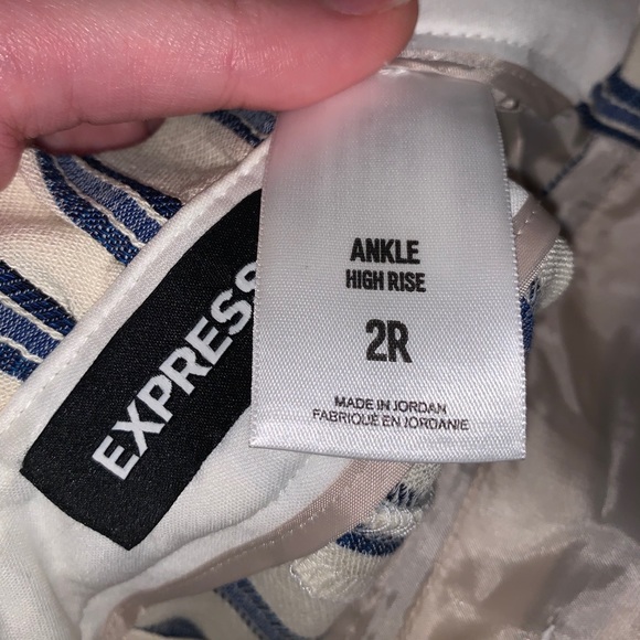 Striped Straight Leg Paperbag Pants - Picture 3 of 3